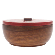 Scarlet Heritage Naqshi Single Jar – Handcrafted Wooden Storage Jar with Floral Naqshi Art - Habitt