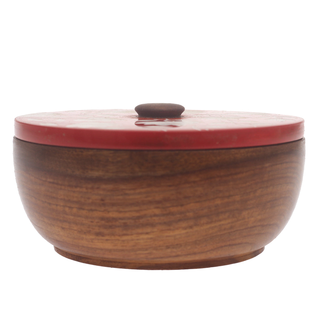 Scarlet Heritage Naqshi Single Jar – Handcrafted Wooden Storage Jar with Floral Naqshi Art
