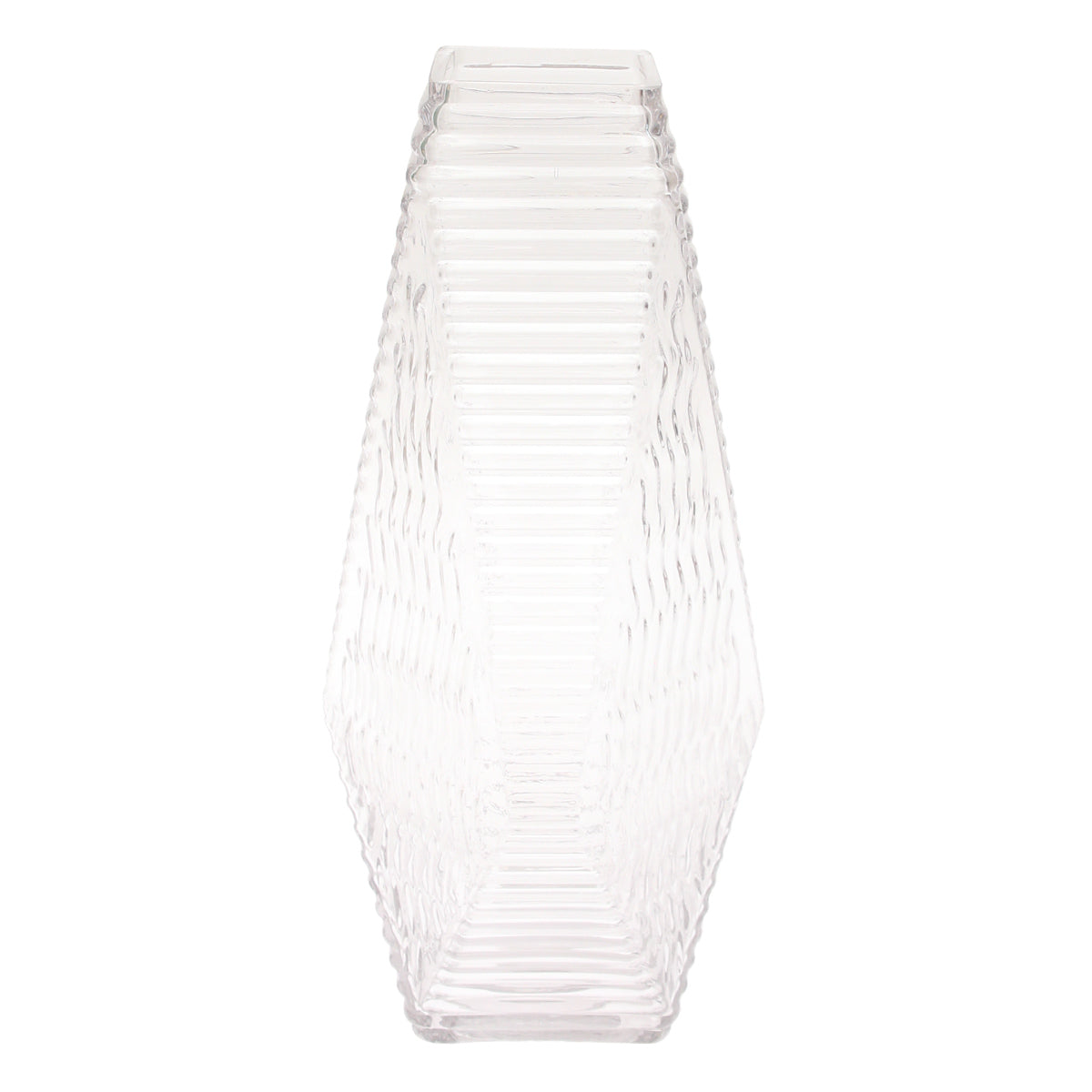 Textured Clear Glass Decorative Vase