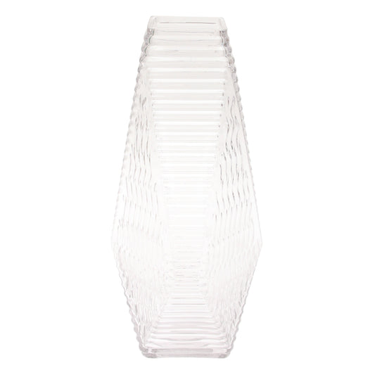 Textured Clear Glass Decorative Vase