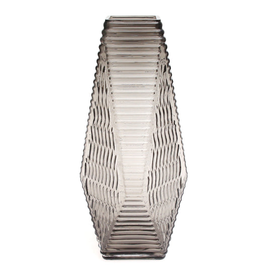 Transparent Diamond-Shape Glass Vase | Modern Clear Geometric Décor