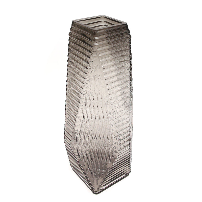 Transparent Diamond-Shape Glass Vase | Modern Clear Geometric Décor - Habitt