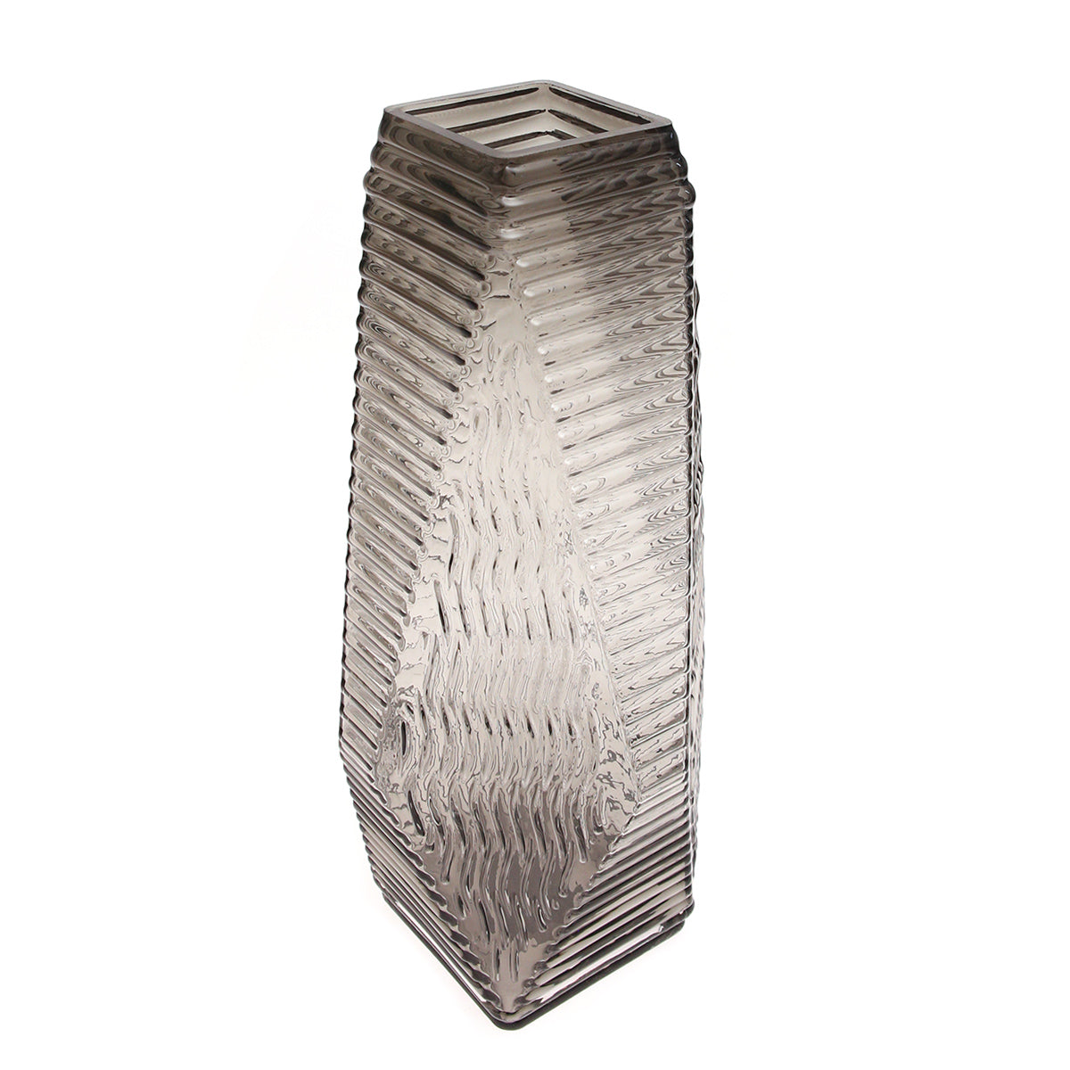 Transparent Diamond-Shape Glass Vase | Modern Clear Geometric Décor