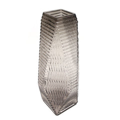 Transparent Diamond-Shape Glass Vase | Modern Clear Geometric Décor