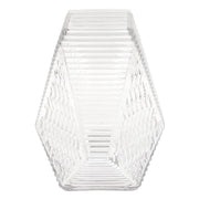 Small Transparent Diamond-Shape Glass Vase | Clear Mini Geometric Décor - Habitt