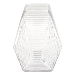 Small Transparent Diamond-Shape Glass Vase | Clear Mini Geometric Décor