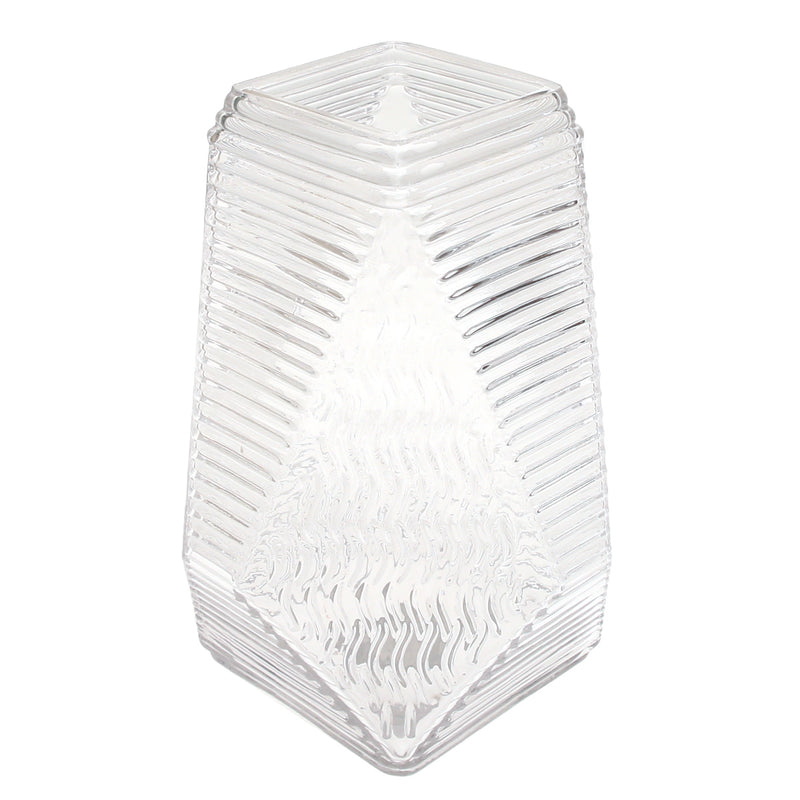Small Transparent Diamond-Shape Glass Vase | Clear Mini Geometric Décor - Habitt