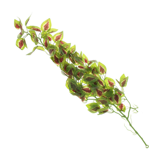 Artificial Coleus Leaf Green & Purple Filler – Decorative Hanging Leaf Stem for Vase, Floral Arrangement & Home Décor