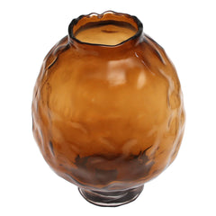 Amber Textured Glass Decorative Vase