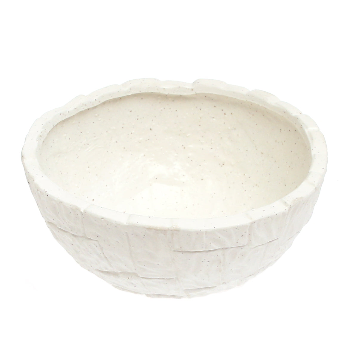 Textured White Center Bowl | Modern Table Décor Pakistan | Stylish Dining & Living Room Bowl - Habitt
