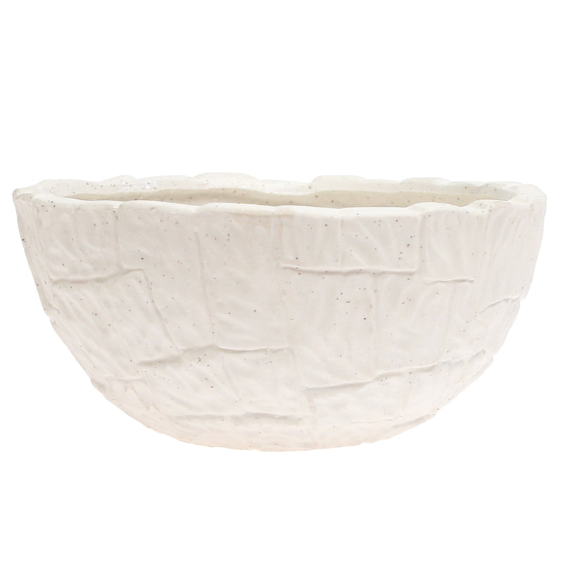 Textured White Center Bowl | Modern Table Décor Pakistan | Stylish Dining & Living Room Bowl - Habitt