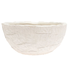 Textured White Center Bowl | Modern Table Décor Pakistan | Stylish Dining & Living Room Bowl - Habitt