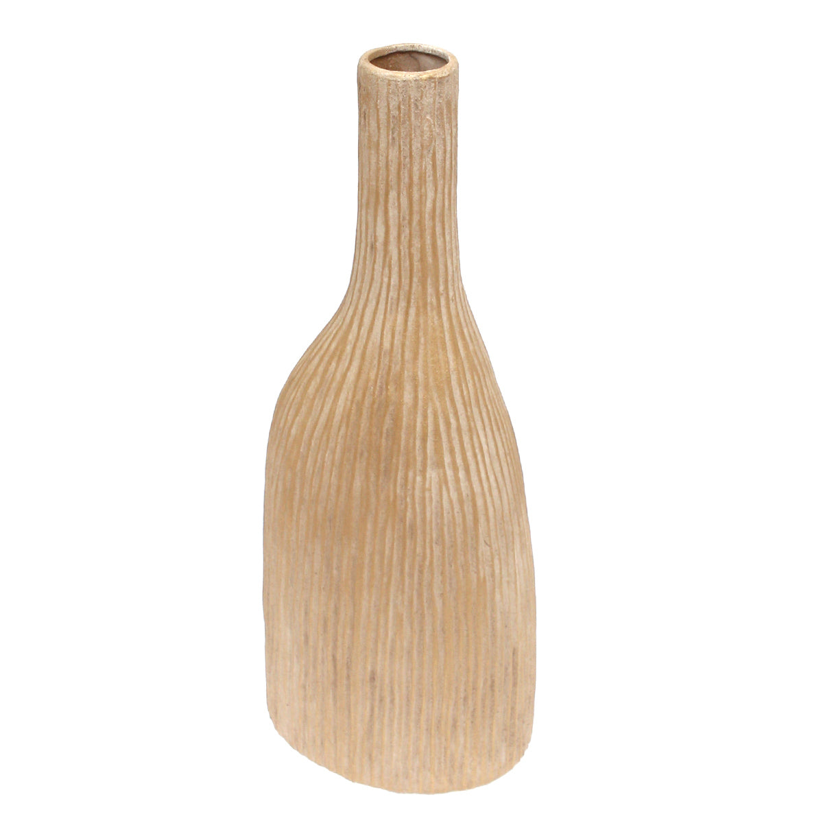 Ribbed Bottle-Ceramic Shaped Decorative Vase – Golden
