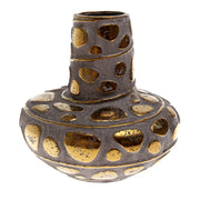 Grey & Gold Pebble Ceramic Vase | Luxury Home Décor Pakistan | Modern Table Accent - Habitt