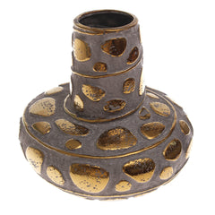 Grey & Gold Pebble Ceramic Vase | Luxury Home Décor Pakistan | Modern Table Accent