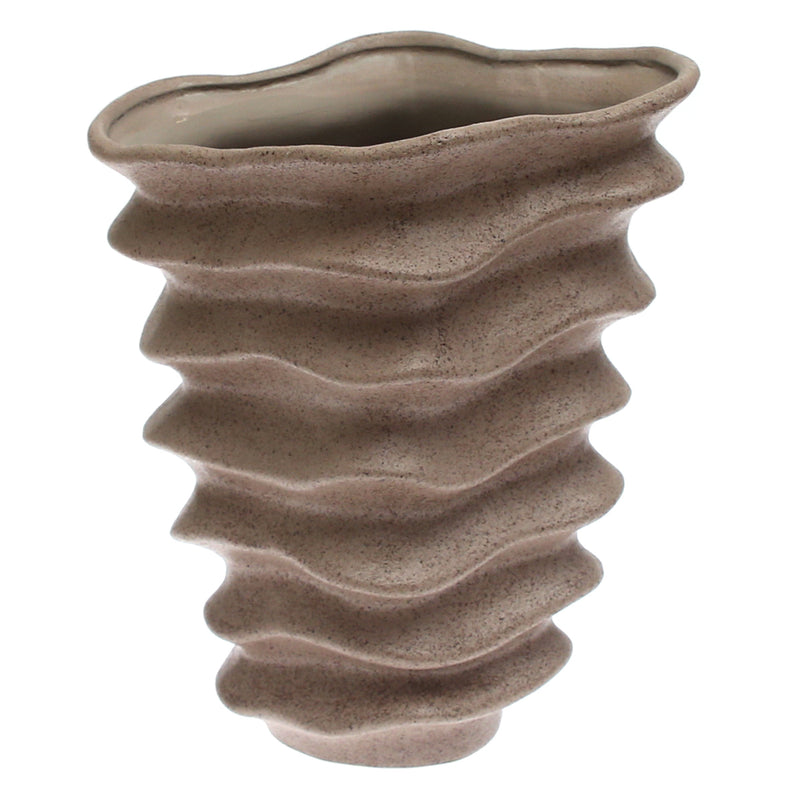Ceramic Vase Light Brown Weave Design