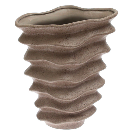 Ceramic Vase Light Brown Weave Design