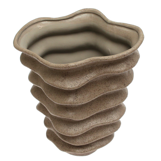 Ceramic Vase Light Brown Weave Design