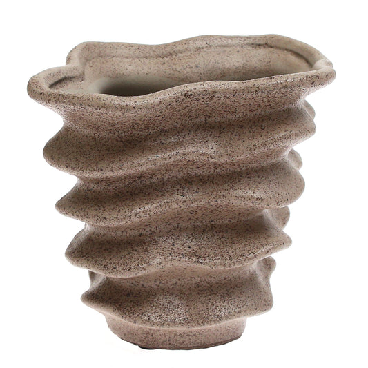 Light Brown Weave Ceramic Vase | Modern Textured Décor Pakistan | Stylish Table Accent