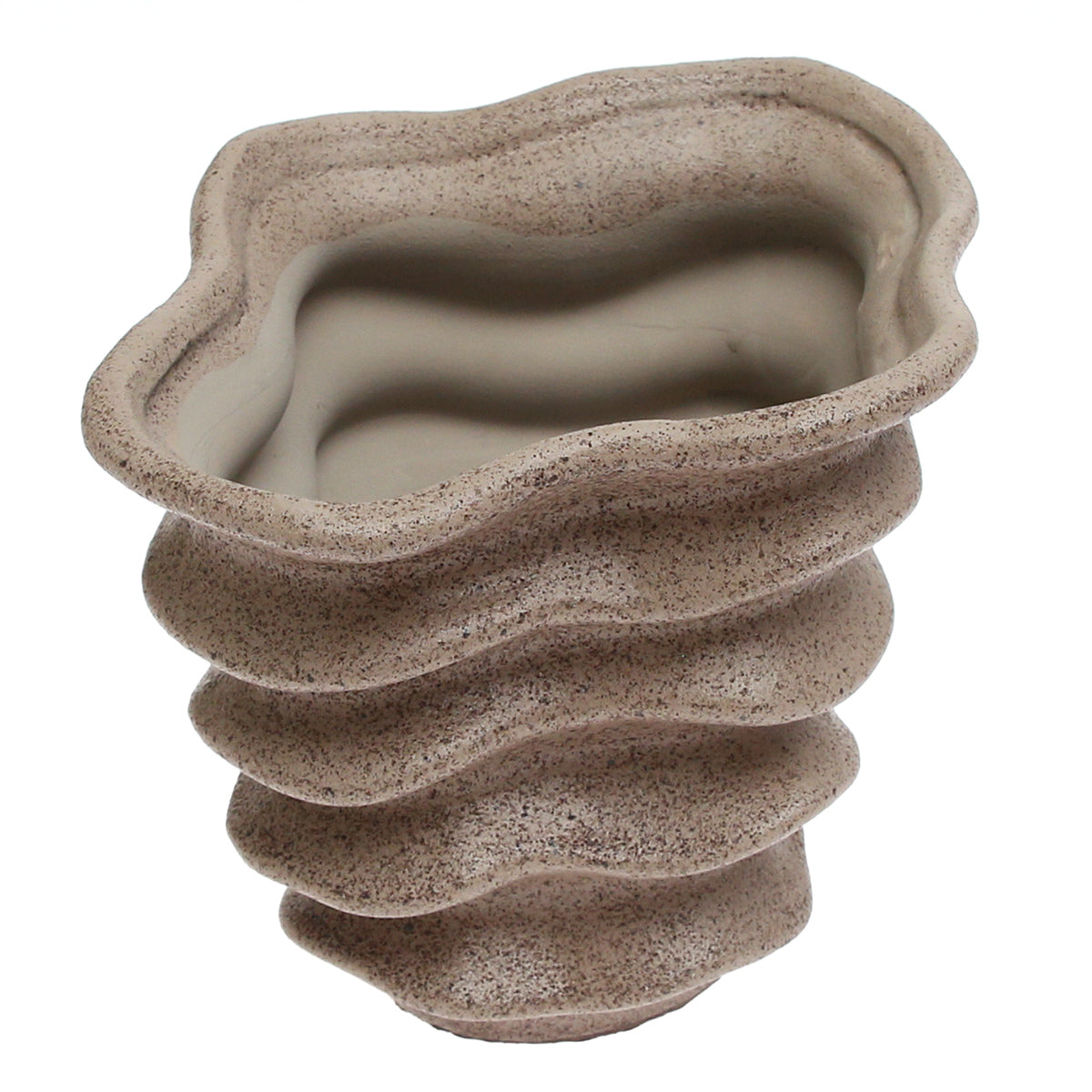 Light Brown Weave Ceramic Vase | Modern Textured Décor Pakistan | Stylish Table Accent
