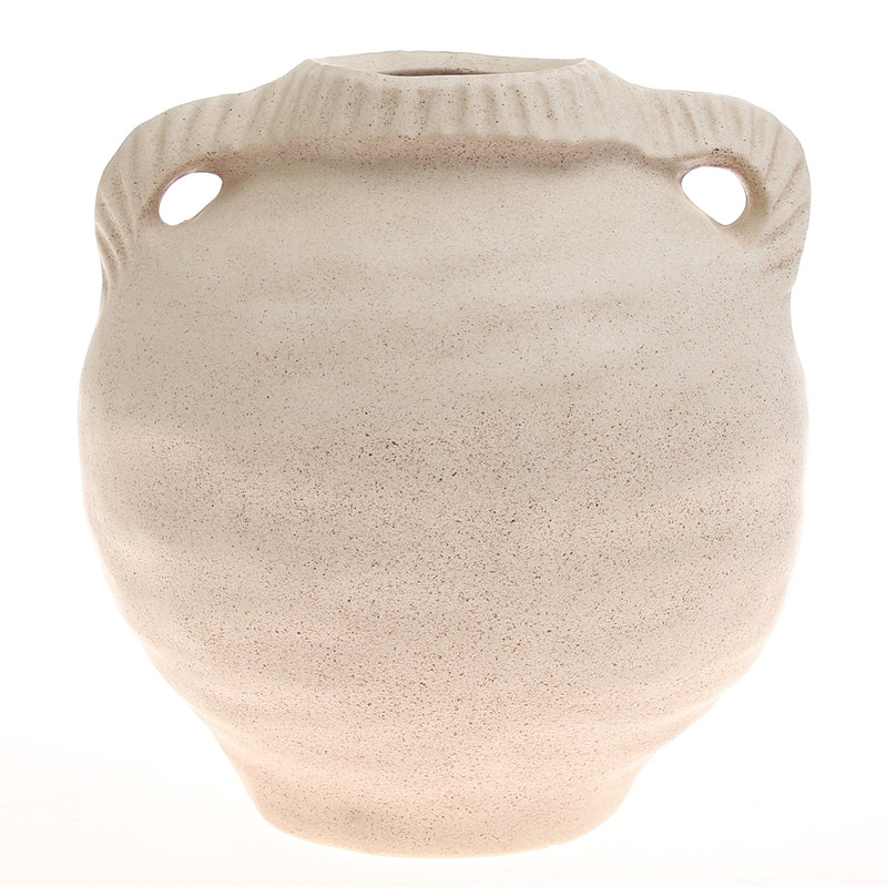 Natural Textured White Ceramic Vase L | Modern Home Décor Pakistan | Minimalist Table &amp; Floor Accent - Habitt