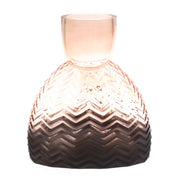 Black &Purple Oval Flat Glass Vase | Modern Textured Décor Pakistan | Stylish Home Accent - Habitt