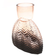 Black &Purple Oval Flat Glass Vase | Modern Textured Décor Pakistan | Stylish Home Accent - Habitt