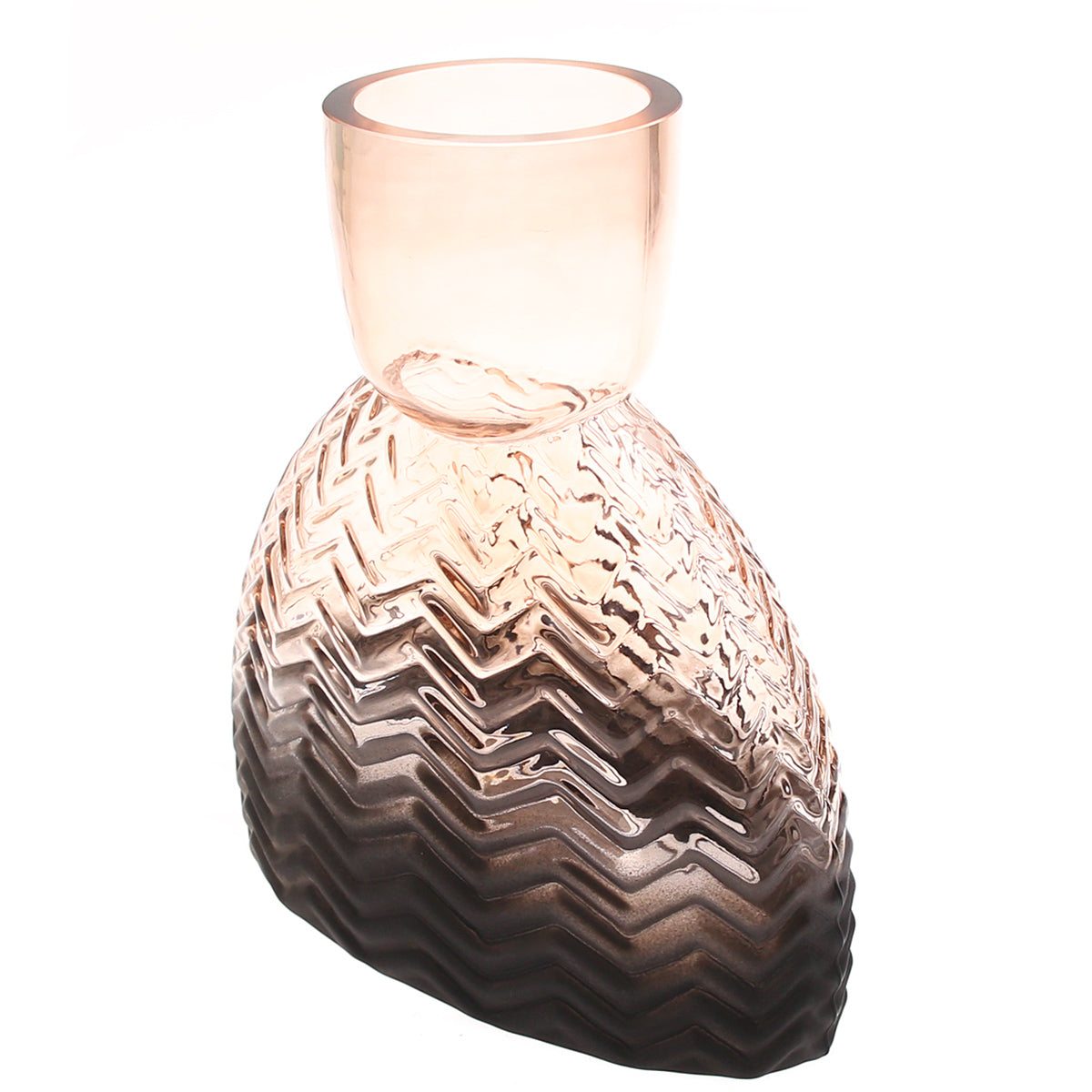 Black & Purple Oval Glass Vase | Modern Textured Décor Pakistan | Stylish Home Accent