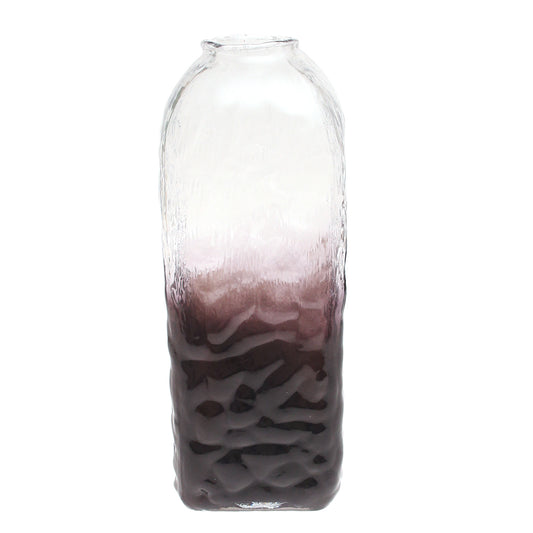 Black &Transparent Glass Vase L | Modern Gradient Décor Pakistan | Stylish Tall Vase