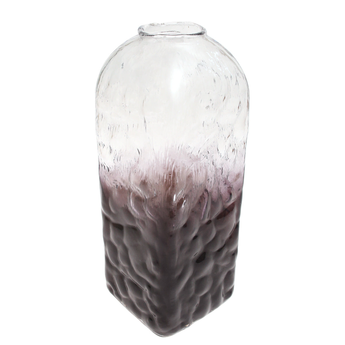 Black &Transparent Glass Vase L | Modern Gradient Décor Pakistan | Stylish Tall Vase