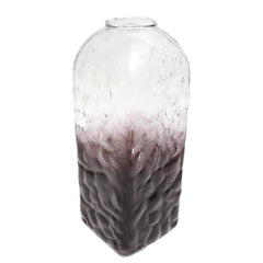 Black &Transparent Glass Vase L | Modern Gradient Décor Pakistan | Stylish Tall Vase