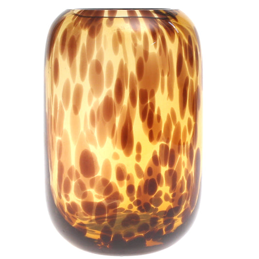 Brown Dotted Glass Vase | Tortoise Pattern Décor Pakistan | Modern Home Accent