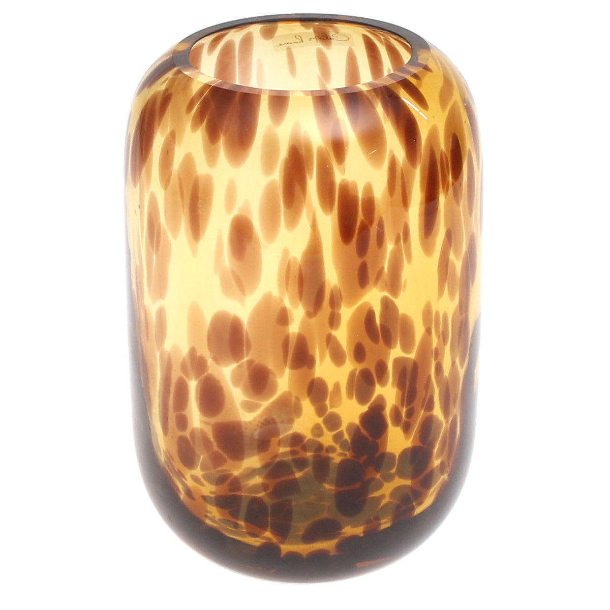 Brown Dotted Glass Vase | Tortoise Pattern Décor Pakistan | Modern Home Accent