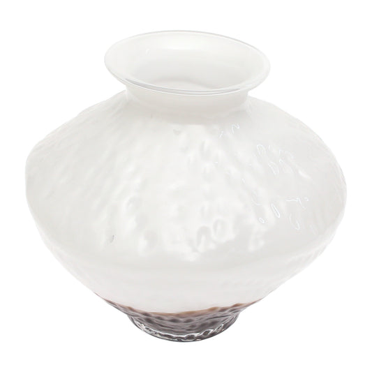 Color Glass Vase Cone White & Brown Big | Luxury Home Décor Pakistan | Decorative Glass Vase