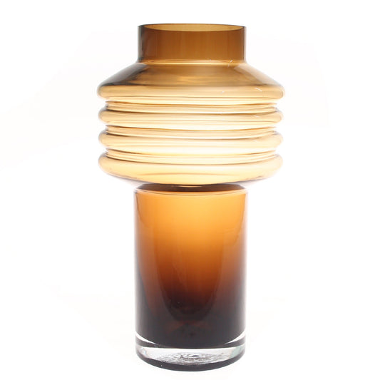 Light & Dark Brown Glass Vase L | Modern Gradient Décor Pakistan | Stylish Large Accent
