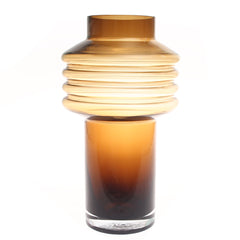 Light & Dark Brown Glass Vase L | Modern Gradient Décor Pakistan | Stylish Large Accent