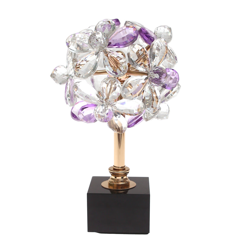 Crystal Flower Console Piece | Luxury Crystal Décor Pakistan | Elegant Table Showpiece  7201-S - Habitt