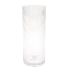 Diamond Cylinder Transparent Vase L | Clear Glass Décor Pakistan | Modern Tall Centerpiece - Habitt