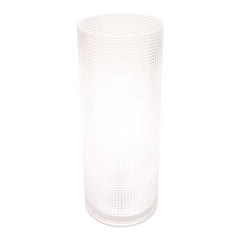 Diamond Cylinder Transparent Vase L | Clear Glass Décor Pakistan | Modern Tall Centerpiece - Habitt