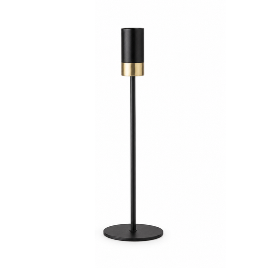 Black & Gold Dinner Candle Holder – Modern Tall Decorative Candle Stand