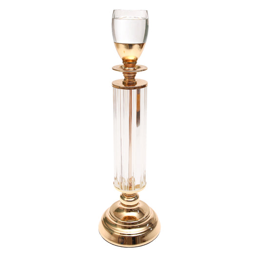 Dinner Candle Holder Crystal &amp; Gold L | Luxury Table Décor Pakistan | Elegant Dining Accent