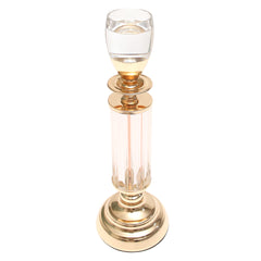 Dinner Candle Holder Crystal & Gold M| Luxury Table Décor Pakistan | Elegant Dining Accent