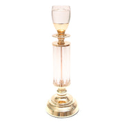 Dinner Candle Holder Crystal & Gold M| Luxury Table Décor Pakistan | Elegant Dining Accent - Habitt
