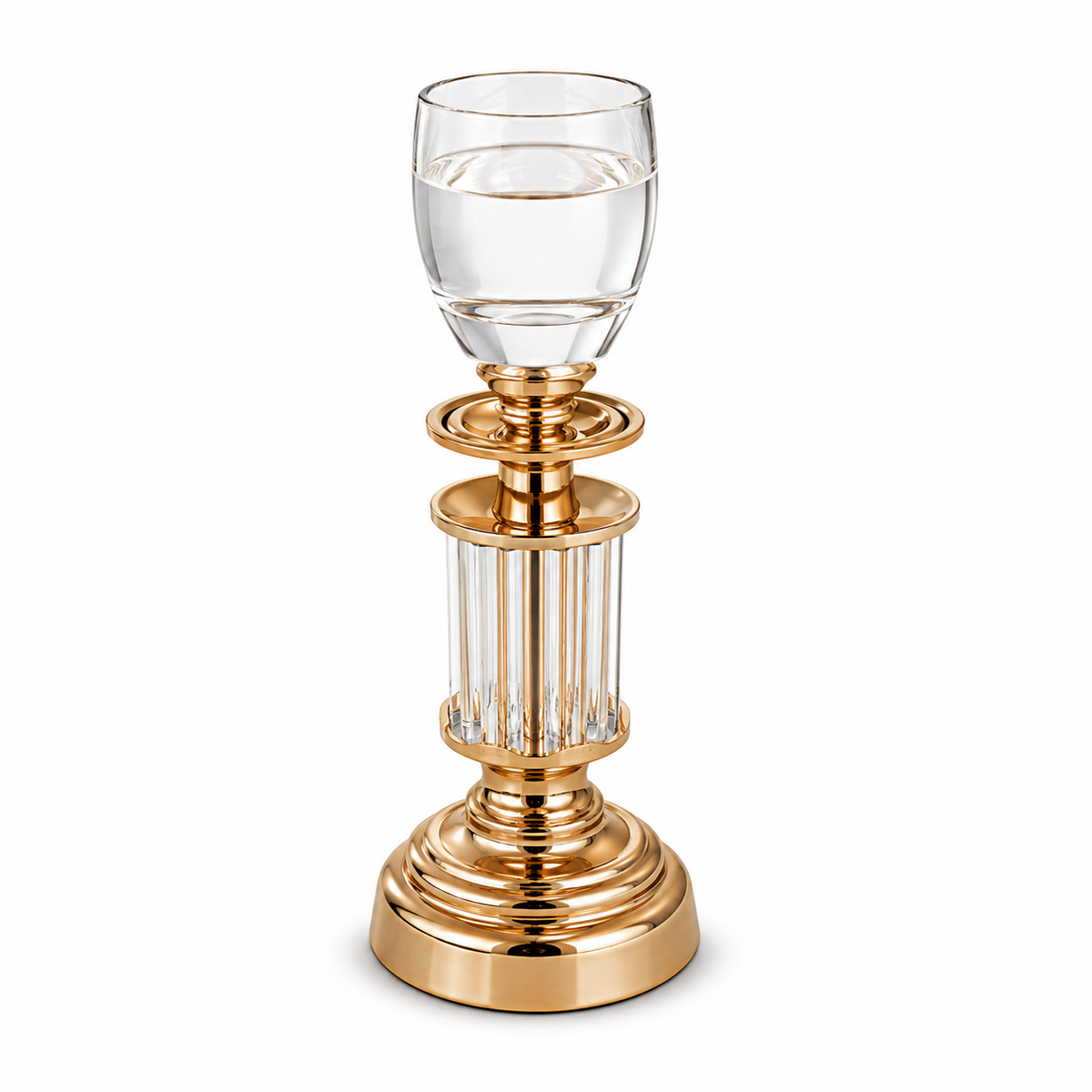 Crystal & Gold Candle Holder – Luxury Decorative Glass Candle Stand