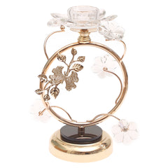 Decorative Gold Crystal Dinner Candle Holder | Luxury Table Décor Pakistan | Elegant Candle Stand