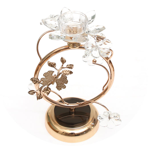 Decorative Gold Crystal Dinner Candle Holder | Luxury Table Décor Pakistan | Elegant Candle Stand