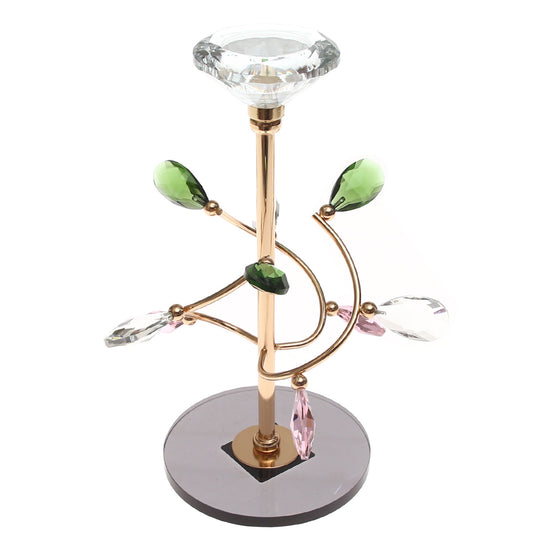 Dinner Candle Holder Gold & Crystal | Elegant Decorative Candle Stand | Home Décor Pakistan