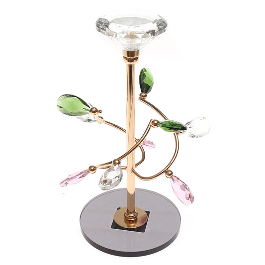 Dinner Candle Holder Gold & Crystal | Elegant Decorative Candle Stand | Home Décor Pakistan
