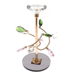 Dinner Candle Holder Gold & Crystal | Elegant Decorative Candle Stand | Home Décor Pakistan