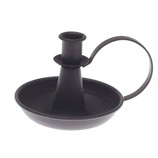 Dinner Candle Holder with Handle Black L | Vintage Metal Candle Stand | Home Décor Pakistan